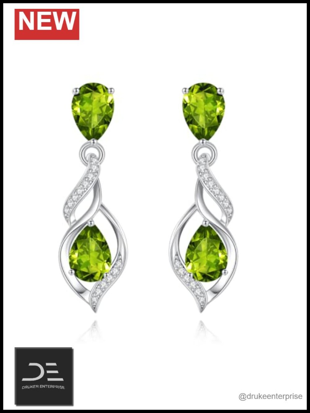 Sterling Silver Birthstone Teardrop Dangle Earrings